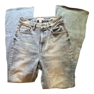 Forever 21 Blue Flare Wide Leg Jeans